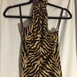 Halter zebra print top